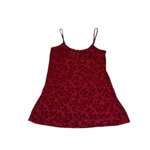 Vintage Red Velvet Cami Dress, Sexy Simple Valentines, Large